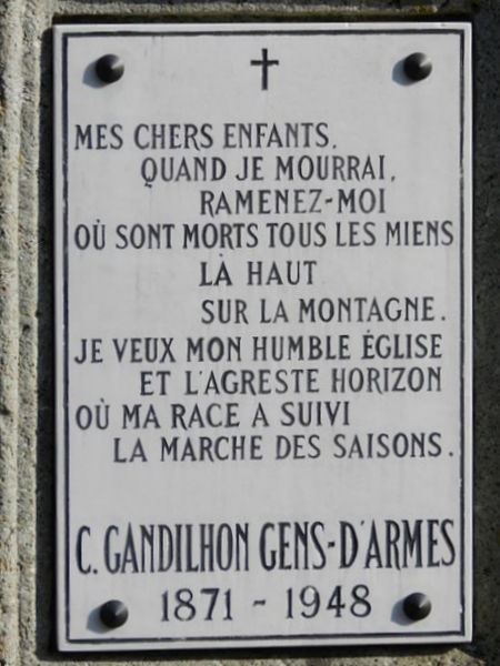 Gandilhon plaque tombe
